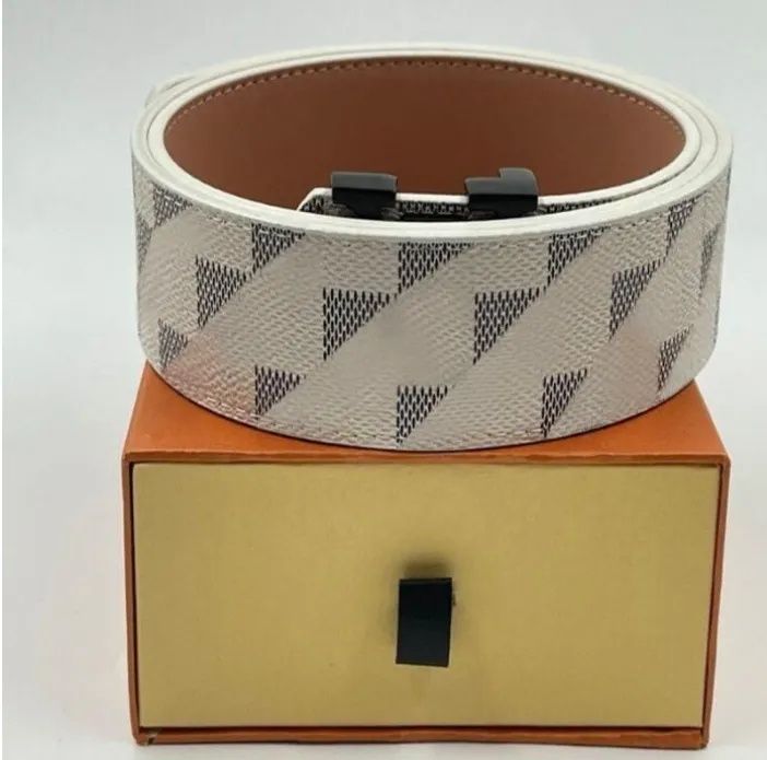 Casual mens belt Fashion Mens belt womens designer belt Daily business leather belts Metal smooth buckle ceinture Size 100cm-125cm optional Box With Box - 6 of 7