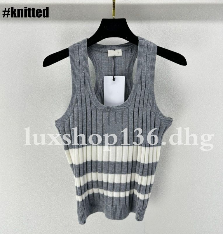 Fashion Designer Top Women Knitted Metal Letters Tank top Summer Fashion Clothing - 4 of 8