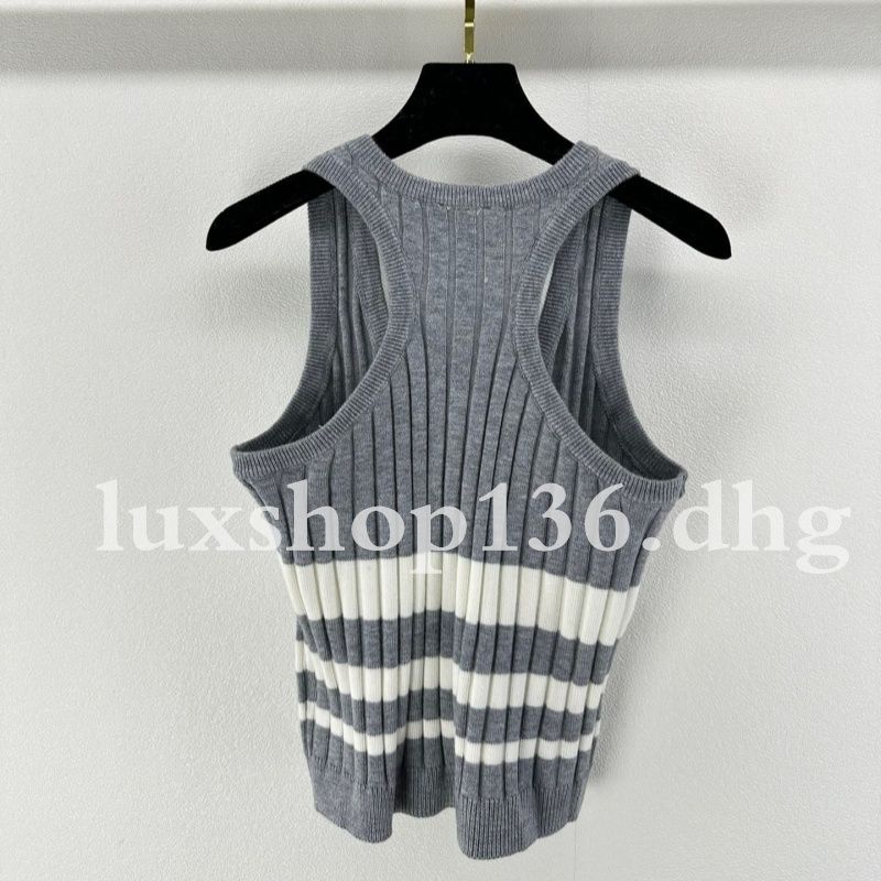 Fashion Designer Top Women Knitted Metal Letters Tank top Summer Fashion Clothing - 5 of 8