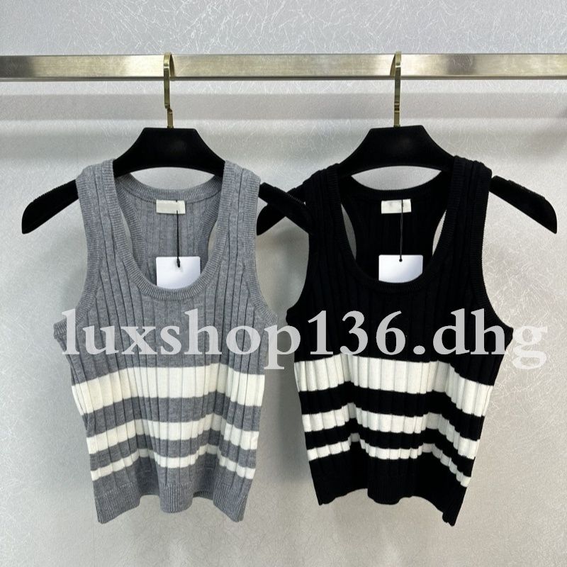Fashion Designer Top Women Knitted Metal Letters Tank top Summer Fashion Clothing - 3 of 8