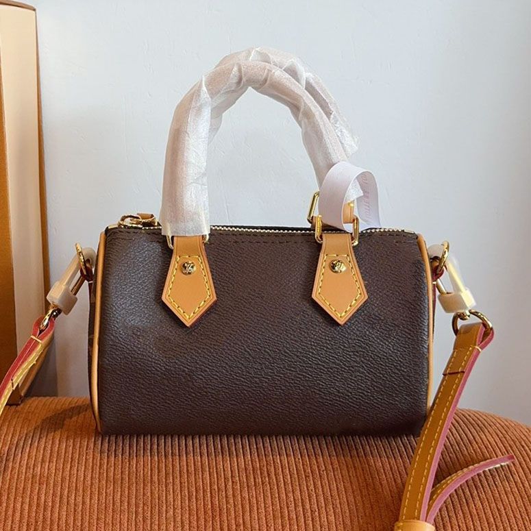 Shoulder Bags Top Designer Mini Nano 16cm Shoulder Bag Women Leather Denim Crossbody Luxury Brand Embossed Tote Purse Brown Flower Handbag billfold98 - 1 of 4