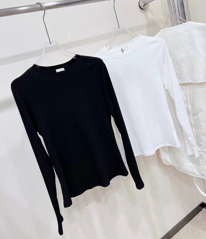 Designer tank top t shirt graphic tee tshirt Women Shirts Fashion Print Round Neck black white long sleeve t-shirt for women tee top cotton-blend Ladies T Shirt - 9 of 9