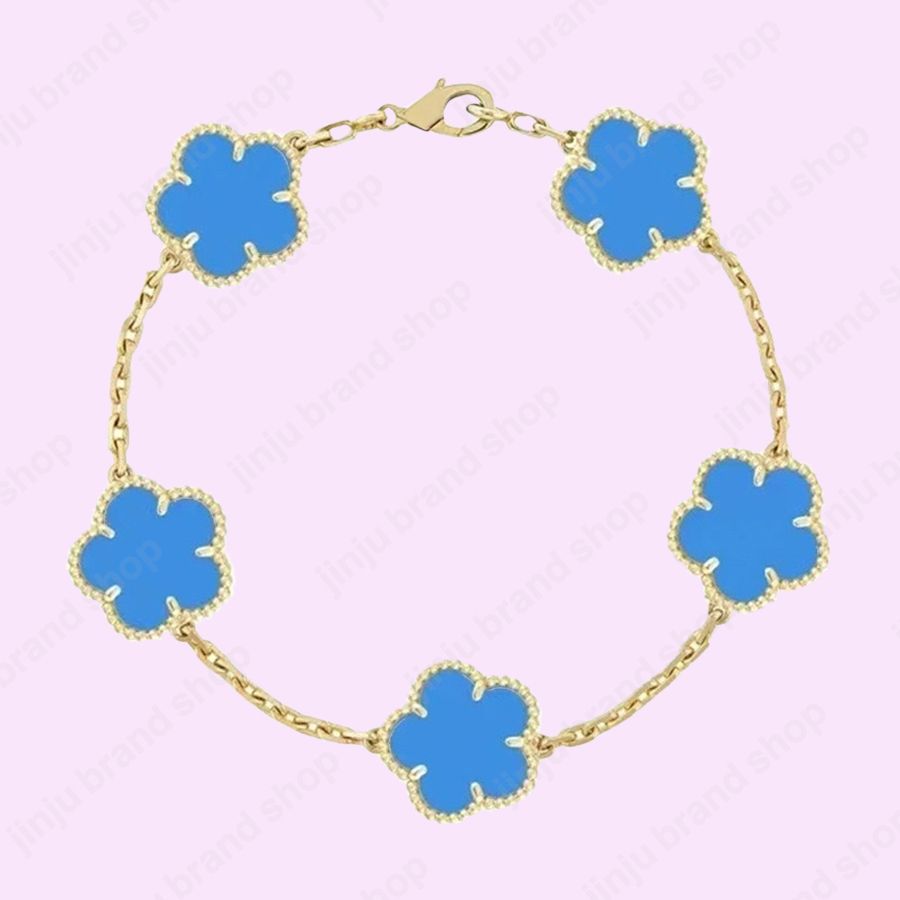 5 flower bracelet designer jewlery designer for women luxury clover bracelet sterling silver jewelry 925 diamond bracelet fashion braclet bracelet wholesale gift - 7 of 9