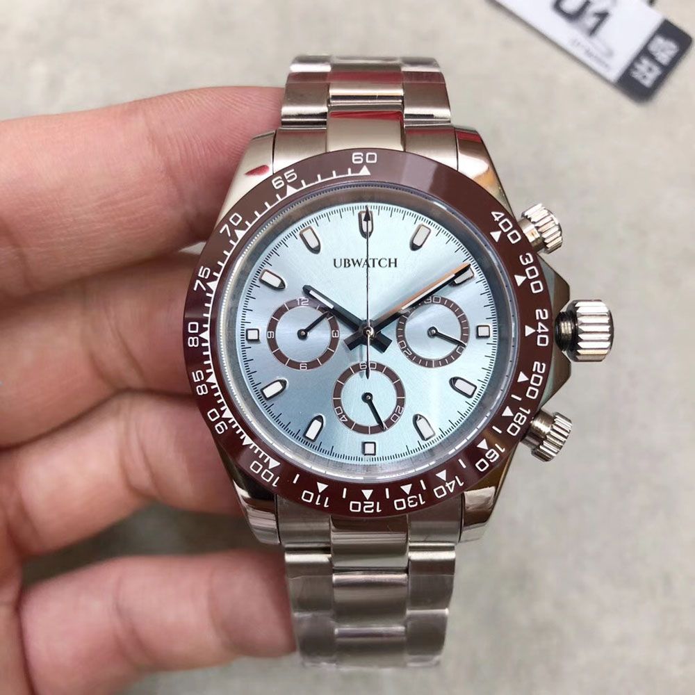 Quality Watch ST9 Steel All Subdials Working 40mm Automatic 3866 Mechanical Movement Sapphire Glass Mens Ceramic Bezel Silver Dial Watches - 4 of 8