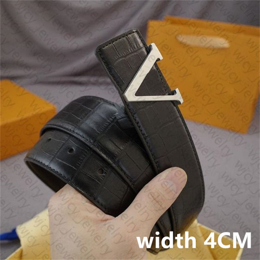 Real Leather Designer Belt Woman Belts Man Smooth Buckle Width 2.5cm & 4.0cm Cowskin Classic Golden Silver Color Letters Design - 8 of 8