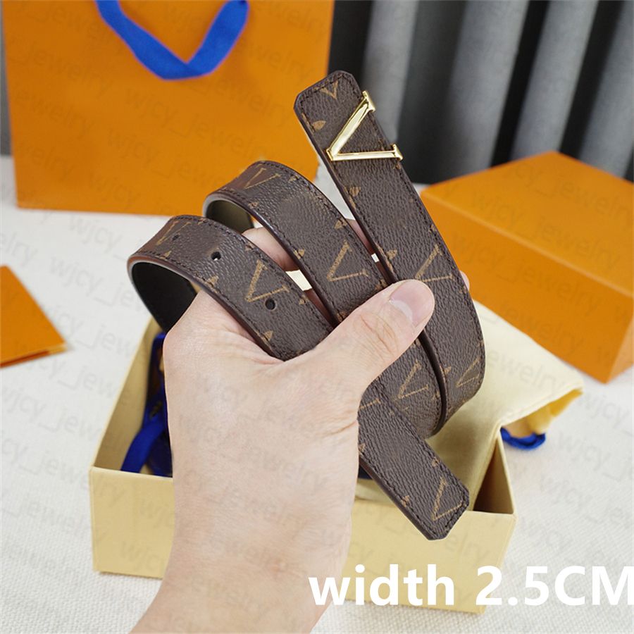Real Leather Designer Belt Woman Belts Man Smooth Buckle Width 2.5cm & 4.0cm Cowskin Classic Golden Silver Color Letters Design - 6 of 8