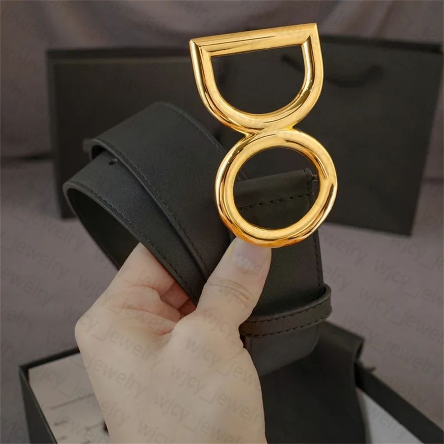 Classic Designer Mens Belt Width 4CM Genuine Leather Belts for Man Woman Smooth Buckle Gold Sliver 4 Colors Cowhide Letter Design - 3 of 8