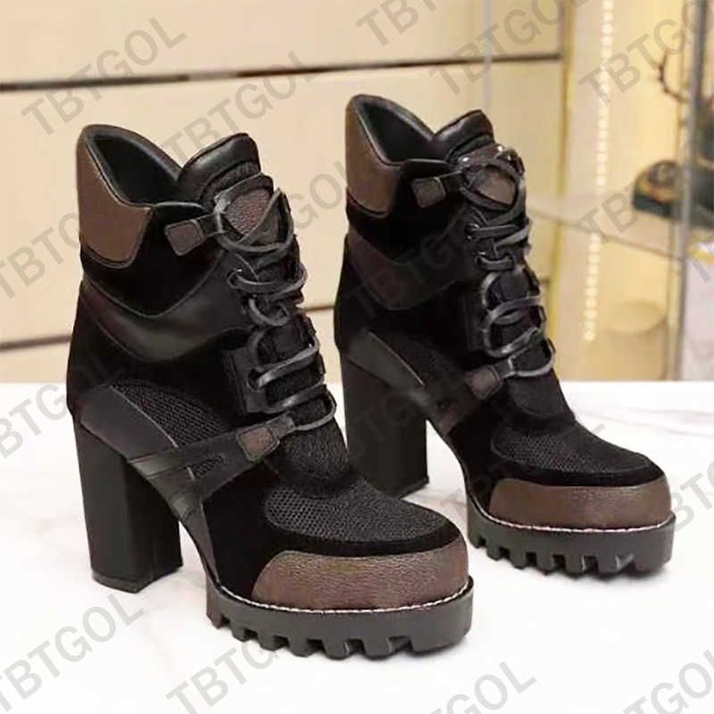 2026 New Designer Star Trail Ankle Boots Women High Heels Boot Classic Martin Desert Boots Girls Lady Suede Leather Boots Print Letter Platform Boot Shoes 013 - 7 of 8