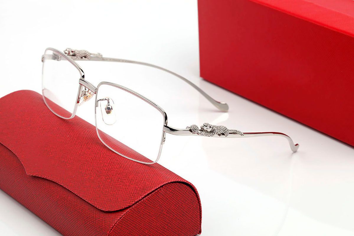 Fashion Designer Sunglasses For Women Vintage Mens Buffalo Horn Glasses Panther Gold Silver Metal Legs Rimless Sunglass Mens Travel Tour Eyeglasses Lunettes gafas - 6 of 9