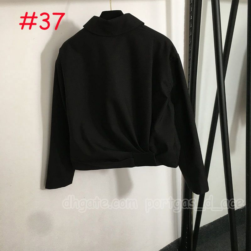 Luxury Zipper Draped Jacket For Women Designer Denim Trucker Coat Long Sleeve Pu Leather Jacket Spring Autumn Elegant Pants Tees - 2 of 8