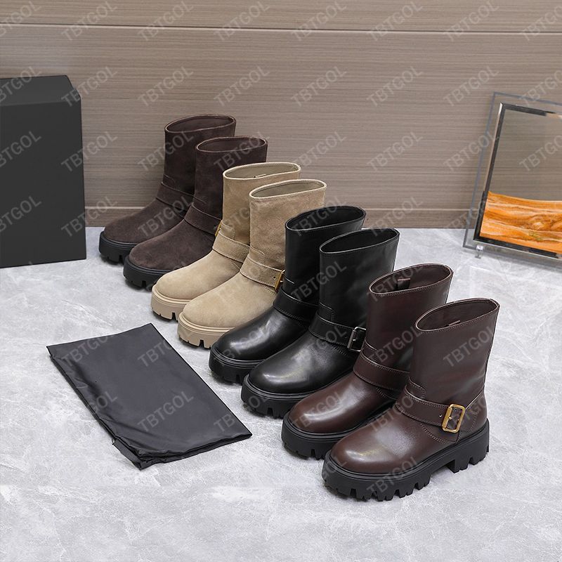 Designer Ankle Boots Women Rois Boots Platform Booties Leather And Suede Combat Knight Sneakers Trainers NO43 - 9 of 9