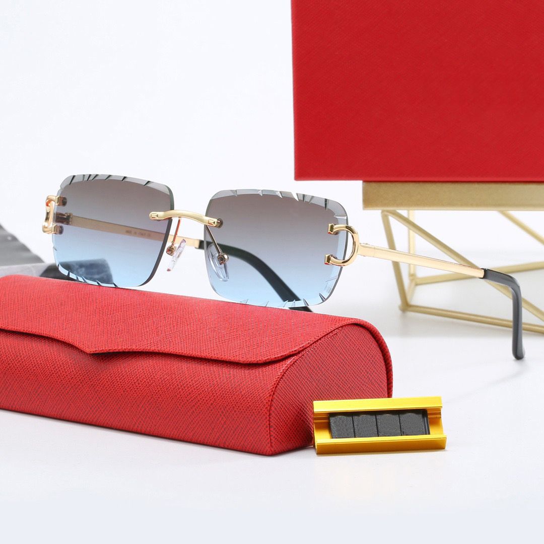 Luxury Designer Sunglasses Mens Rimless Panther Sunglasses Womens Polarized UV Protection Sun Glasses Vintage Driving Shades Lunettes De Soleil Femme - 6 of 8