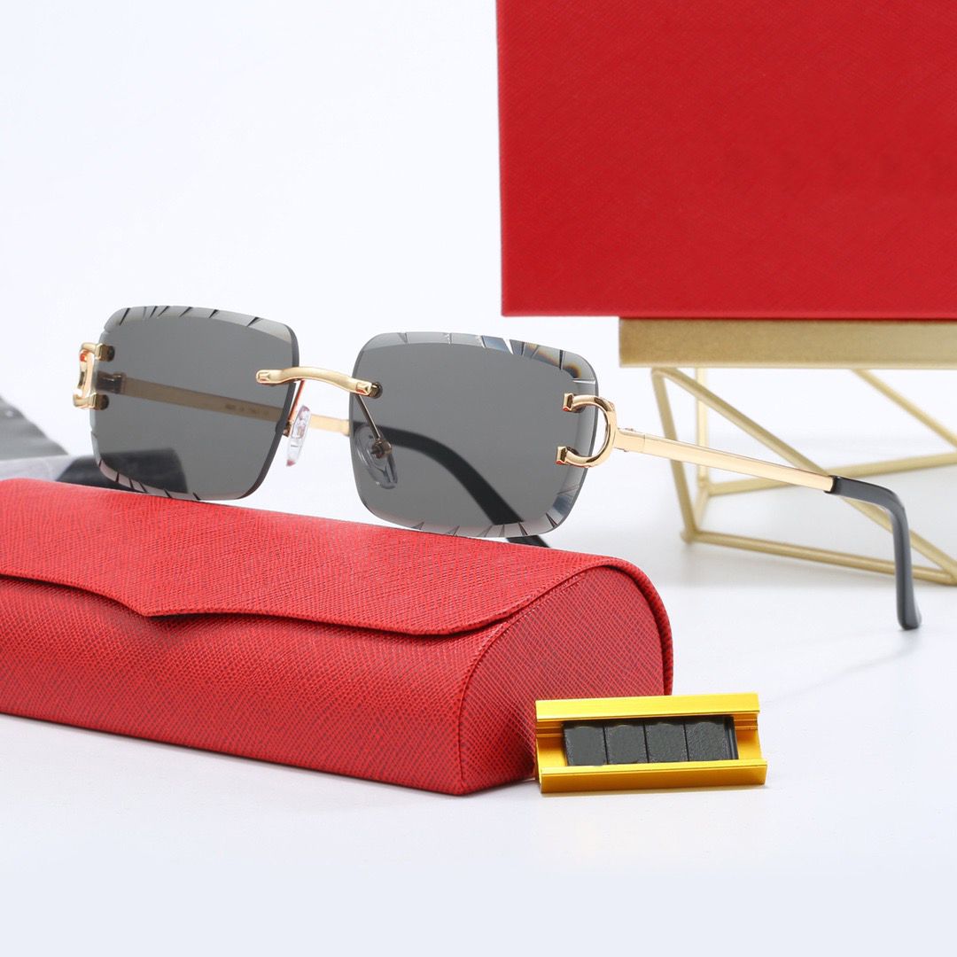 Luxury Designer Sunglasses Mens Rimless Panther Sunglasses Womens Polarized UV Protection Sun Glasses Vintage Driving Shades Lunettes De Soleil Femme - 5 of 8