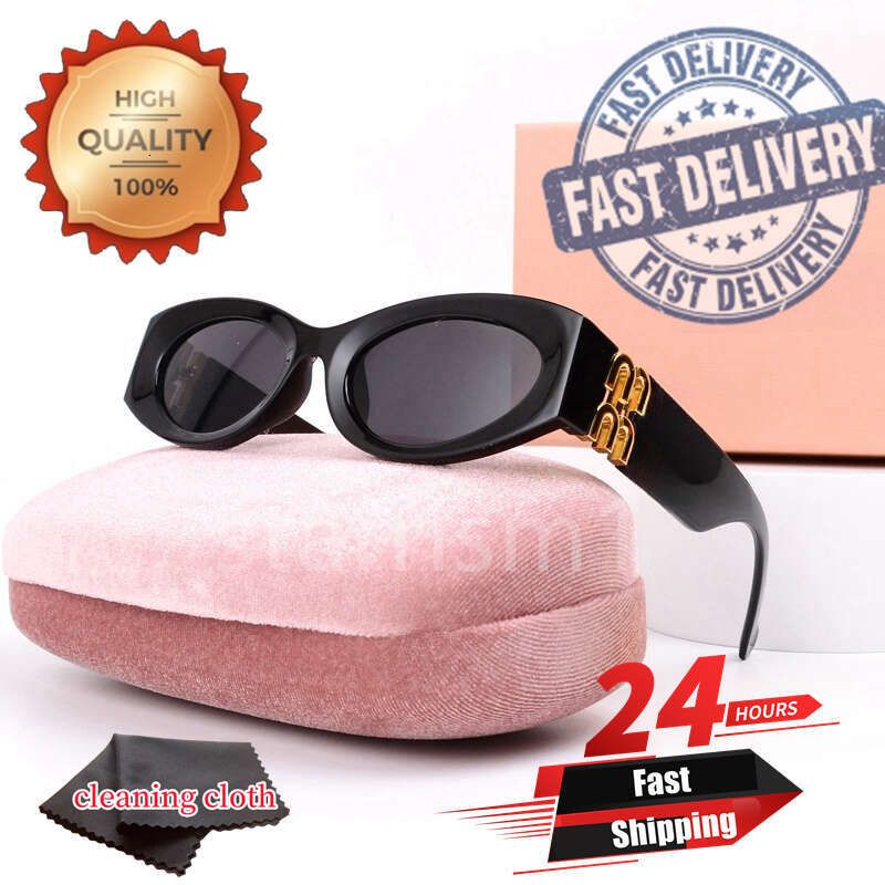 luxury designer sunglasses cat eye oval mirror rimless optical glasses uv400 protection anti glare acetate metal frame vintage sun glasses with box - 5 of 9