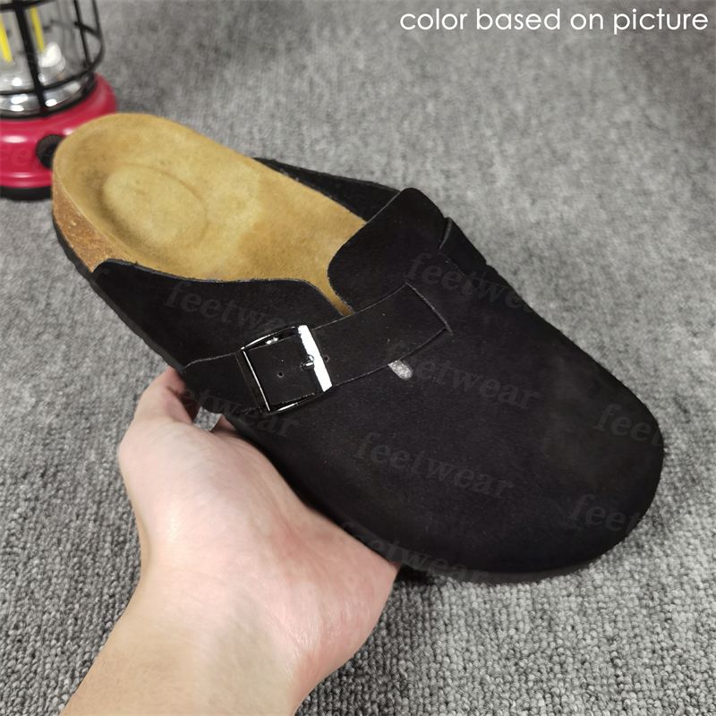 Designer Slides Slippers for Men Boston clog sandals Arizona Soft footbed Suede Sandals Summer Beach Flats Slipper chestnut Big Buckle Shearling Womens Mens Shoes - 4 of 8