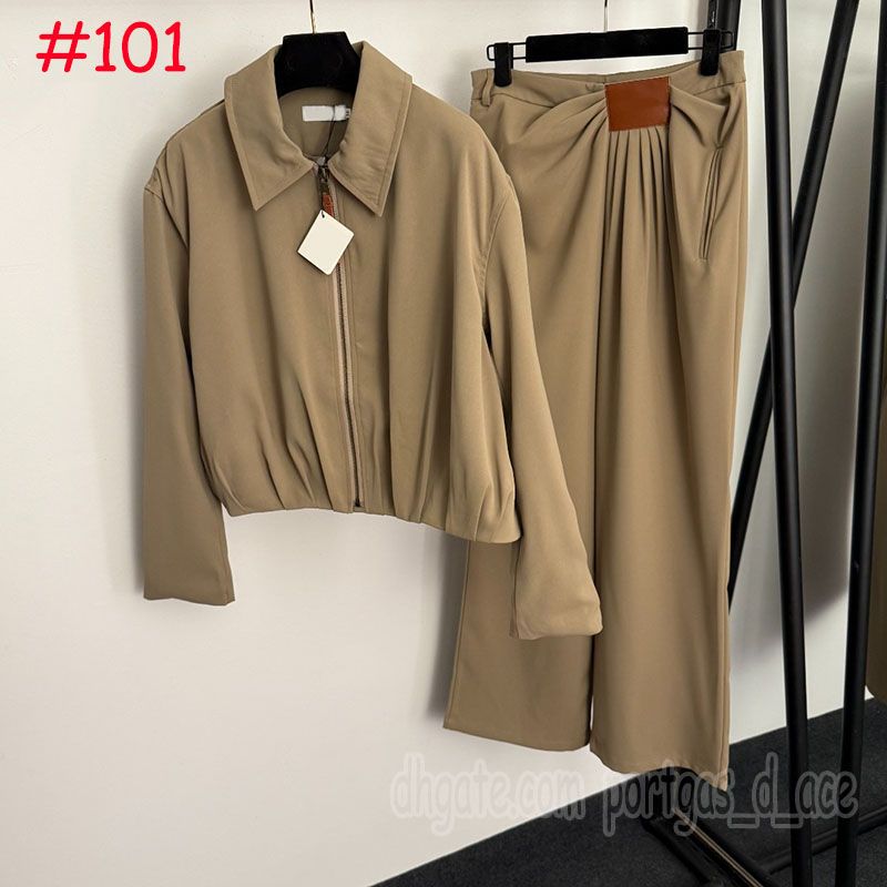 Luxury Zipper Draped Jacket For Women Designer Denim Trucker Coat Long Sleeve Pu Leather Jacket Spring Autumn Elegant Pants Tees - 4 of 8