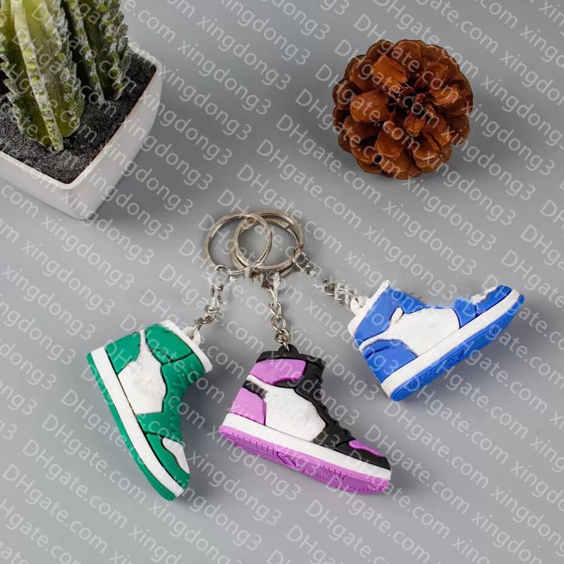 Wholesale keychain Designer keychain bag charm Mini Silicone Sneaker key chain Men Women Kids Key Ring Gift Shoe Keychain Handbag Chain Basketball Shoe Key Holder 25 - 5 of 5