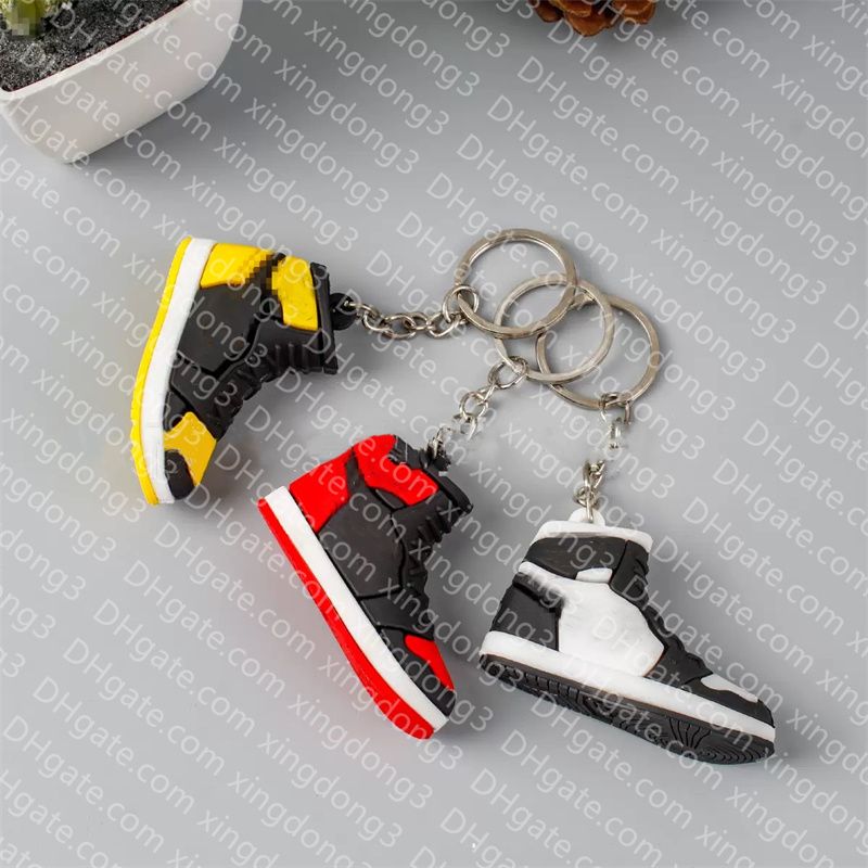 Wholesale keychain Designer keychain bag charm Mini Silicone Sneaker key chain Men Women Kids Key Ring Gift Shoe Keychain Handbag Chain Basketball Shoe Key Holder 25 - 4 of 5