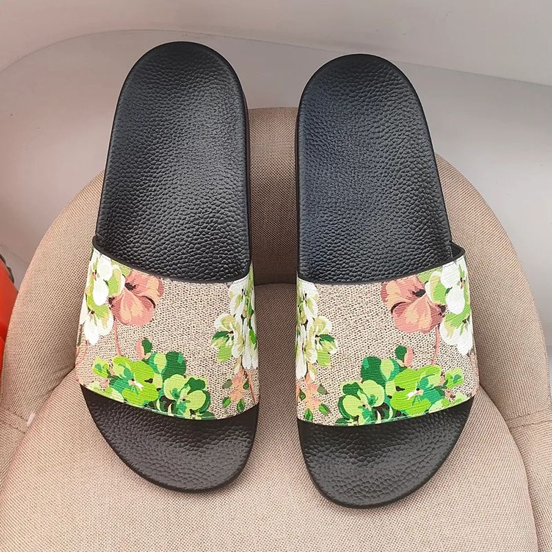 Designer Sandals ltaly Slippers New Rubber Slides Sandals Floral Brocade Women Men Slipper Flat Flip Flops Womens Fashion Striped Beach Sandal Ladies Slides US 5-11.5 - 5 of 8