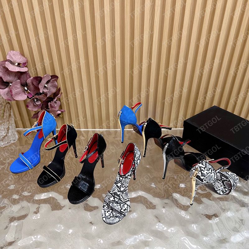 Designer Fashion Women Pointed Toe Dagger Stiletto Sandals Open Heel Suede High Heels Summer Open Heel High Heels 998 - 7 of 8