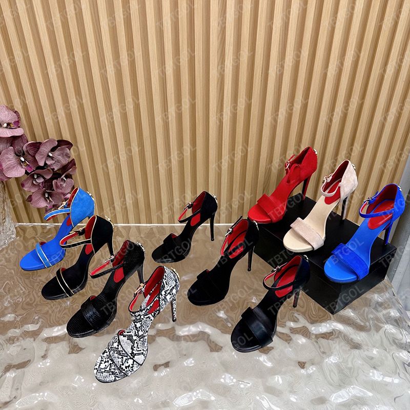 Designer Fashion Women Pointed Toe Dagger Stiletto Sandals Open Heel Suede High Heels Summer Open Heel High Heels 998 - 6 of 8