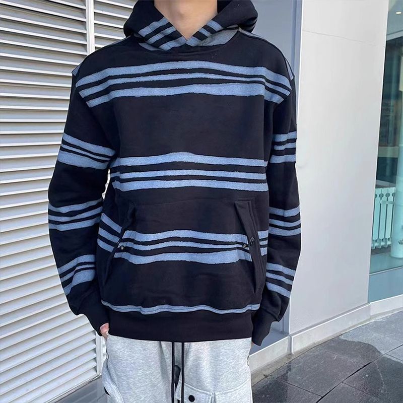 Topstoney Designer Hoodies Spring Mens Striped Hoodie Cotton Super Large Hoodie Long Sleeve Street Clothing Fashion Top Jumper - 5 of 8