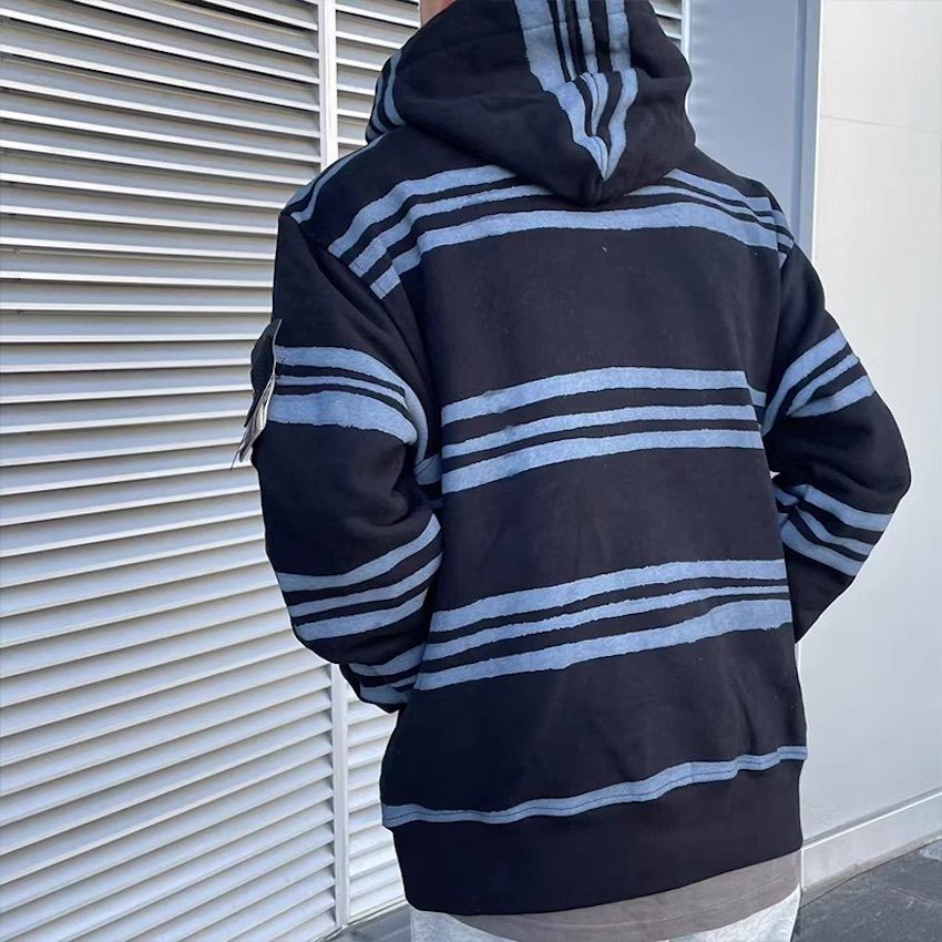 Topstoney Designer Hoodies Spring Mens Striped Hoodie Cotton Super Large Hoodie Long Sleeve Street Clothing Fashion Top Jumper - 6 of 8
