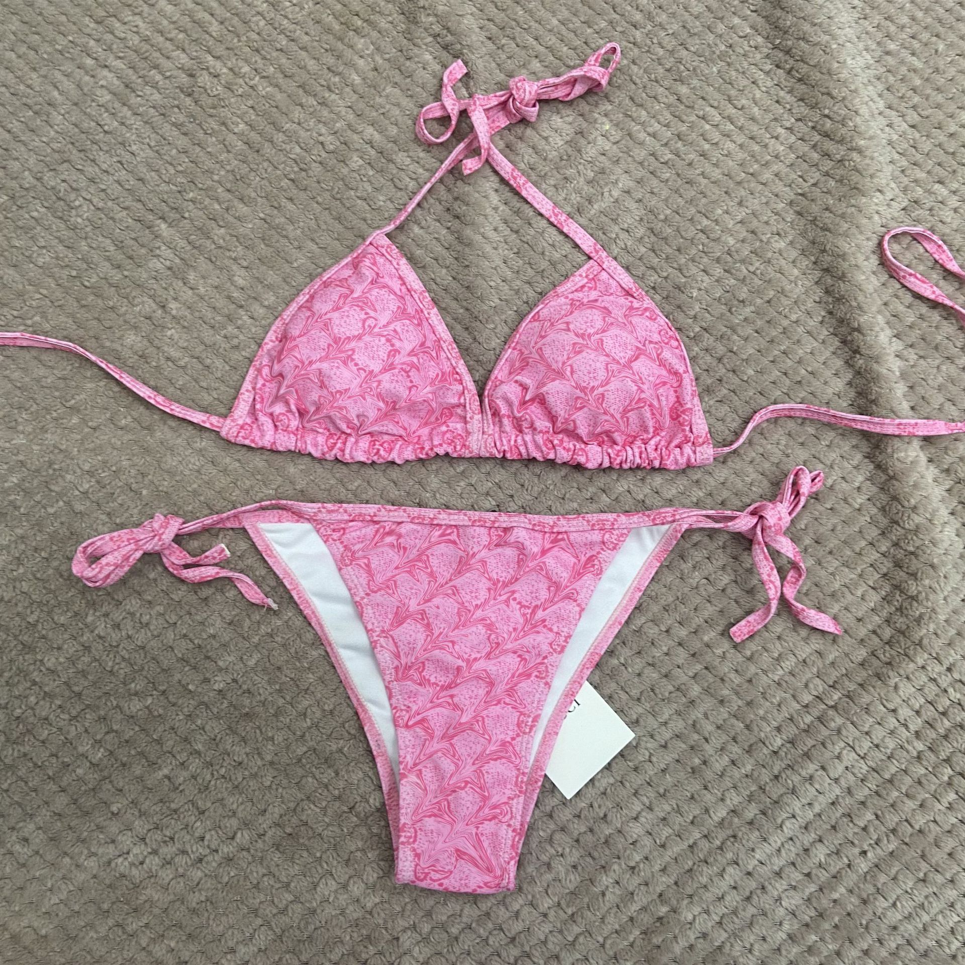 designer swimwear Women's Bikini Swimwears Sexy swimsuit women swim suit suits bikinis Sex low waist Printed pattern pool parties sets S-XL - 5 of 5