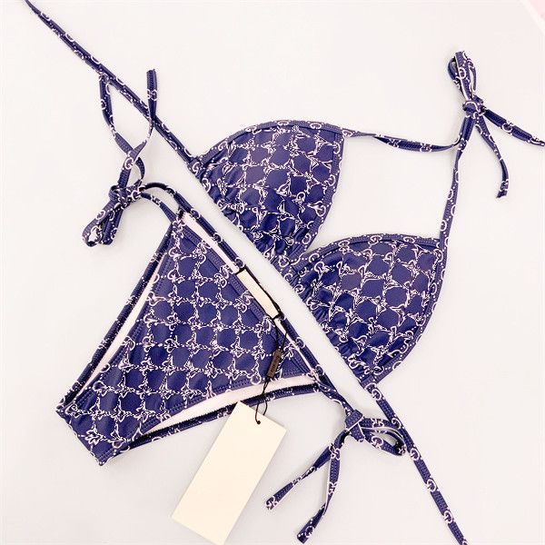 designer swimwear Women's Bikini Swimwears Sexy swimsuit women swim suit suits bikinis Sex low waist Printed pattern pool parties sets S-XL - 3 of 5