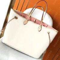 Shopping bag white checked pink inside