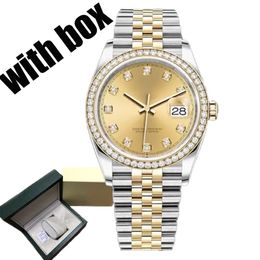 mens diamond lady watches automatic mechanical movement wristwatches full stainless steel watch luminous sapphire glass montre de luxe 28-36-41mm - kalmora