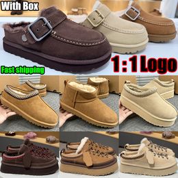 Designer Shoe Goldenstar Evelina Clog Slippers Women Men Tasman Slides Bailey Bow Tazz Boots Suede Furry Lined Buckle Strap Fall Driftwood Chestnut Sand Winter Shoe - kalmora