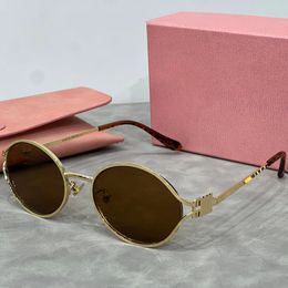 MU Classic Sunglasses Women HOT Designer Fashion Retro Eyewear Outdoor Beach Leisure Style Goggles UV400 Anti-Ultraviolet Metal Oval Full Frame Random Box High - kalmora
