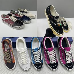 Pink Blue Eu45 New Luxury Canvas Walking Shoes Sneakers For Men Women Pearl Trainers Vintage Sports Casual Shoes Lace-Up Shoe 1083 - kalmora