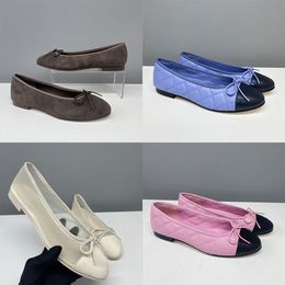 Designer Suede Ballet Flats Women Velvet Loafers Bow Mesh Sandals Dinner Dress Shoes Girls Boat Shoes 891 - kalmora