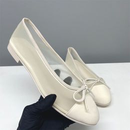 26P Mesh Flats Designer Women Ballerine Shoes Classic Bow Sandals Mesh Slides Cap Toe Ballet Flat Fashion Pumps Bridal Wedding Shoes 1057 - kalmora
