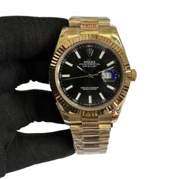 Rolex Gold Datejust Oyster 126334 41mm Upgraded Jubilee Strap Automatic Stainless Steel Watch Bezel Men's Watch Sapphire Glass Case New Black Case - kalmora