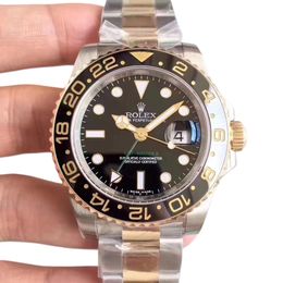 Rolex GMT Master 2 Root Beer 40mm Upgraded Jubilee Strap Automatic Stainless Steel Watch Bezel Men's Watch Sapphire Glass Case New Black Case - kalmora