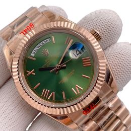 U1 Rolex Day Date 40MM Rose Gold Case Automatic Stainless Steel Watch Bezel Men's Watch Sapphire Glass Case New - kalmora