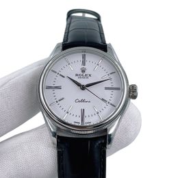 U1 Rolex Cellini Time 39MM Sapphire Glass Automatic Stainless Steel Watch Bezel Men's Watch Sapphire Glass Case New Black Case - kalmora