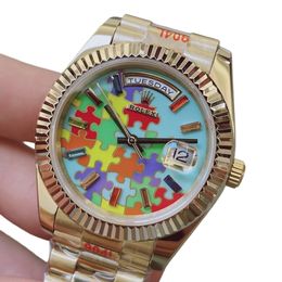 U1 Rolex Day Date 40MM emoji-puzzle Case Automatic Stainless Steel Watch Bezel Men's Watch Sapphire Glass Case New - kalmora