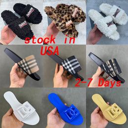 Designer Slides Fashion Shoes Sandals Wool integrated Women Men slippers Slides Size 35-48 - kalmora