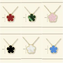 necklace designer for women Classic 15MM necklace clover stainless steel jewlery mother of pearl diamonds flower pendant necklace designer jewelry women gift box - kalmora