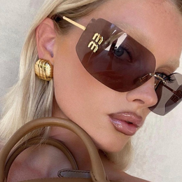 Designer Sunglasses for womens sunglasses men sunglass woman rimless frame mirror cat eye shades luxury sun glasses for women Y2K spicy girl gift High quality - kalmora