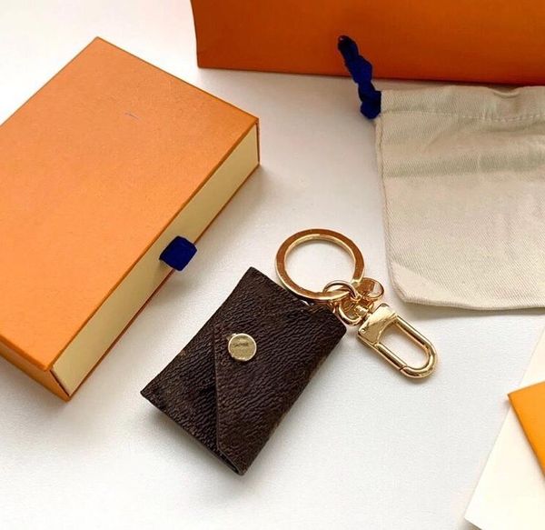 Designer Letter Wallet Keychain Keyring Fashion Purse Pendant Car Chain Charm Brown Flower Mini Bag Trinket Gifts Accessories no box - Fashion Accessories - kalmora