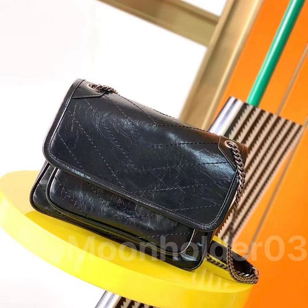 Handbag luxury designer niki shoulder bag waxy leather messenger bags women cross body bag Satchel lady vintage design sacoche fashion classic Stripes Turquoise - Bags, Luggage & Accessories - kalmora
