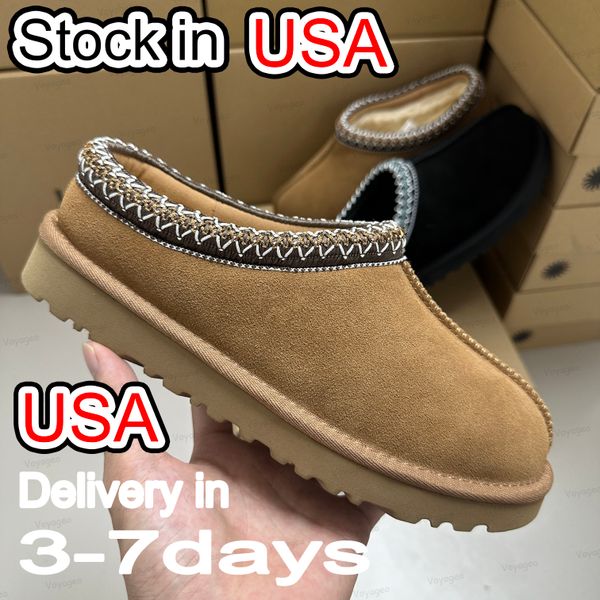 Tasman Slippers Designer Men Women Tazz Mustard Seed Chestnut Sand Fur Slides Sheepskin Classic Ultra Mini Platform Boot Winter Slip-on Shoes Suede Evelina Clog 35-47 - Shoes & Accessories - kalmora