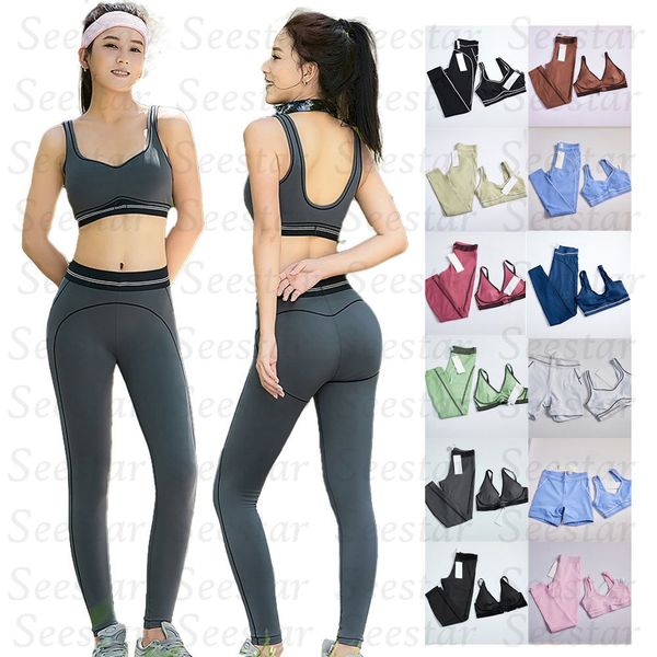 Women Gym Set Sports Bra Gym Top Leggings Tummy Control Workout Exercise Fitness Wea Outfit Fitness Running Training Wear - Sports & Outdoors - kalmora