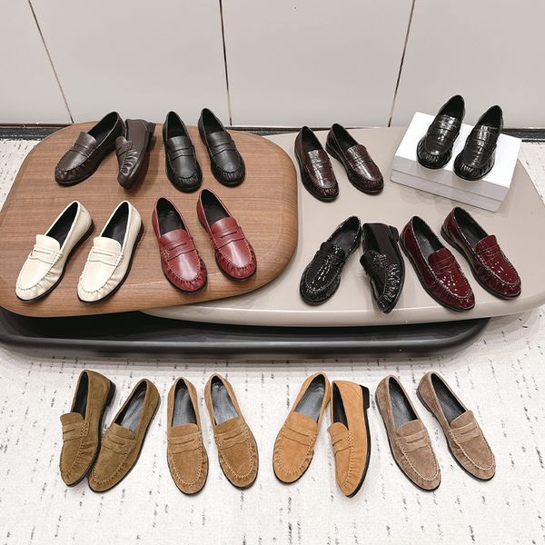 Premium Designer Loafers Mules Men Genuine Leather Ruched Penny Loafers Men Pleated Slippers EU47 Women Loafer Luxury Le Loafers Slip On Dress Shoes 1137 - Shoes & Accessories - kalmora