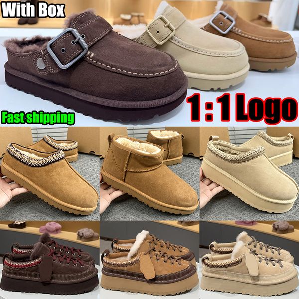 Designer Shoe Goldenstar Evelina Clog Slippers Women Men Tasman Slides Bailey Bow Tazz Boots Suede Furry Lined Buckle Strap Fall Driftwood Chestnut Sand Winter Shoe - Shoes & Accessories - kalmora